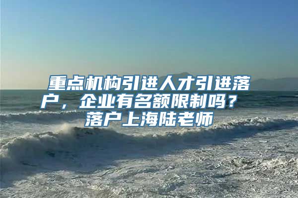 重点机构引进人才引进落户，企业有名额限制吗？ 落户上海陆老师