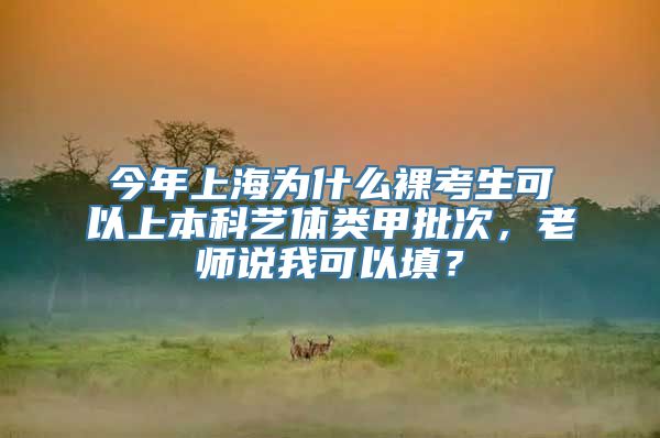 今年上海为什么裸考生可以上本科艺体类甲批次，老师说我可以填？