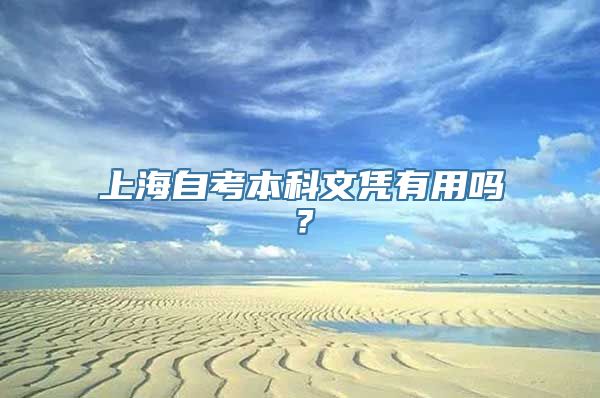 上海自考本科文凭有用吗？