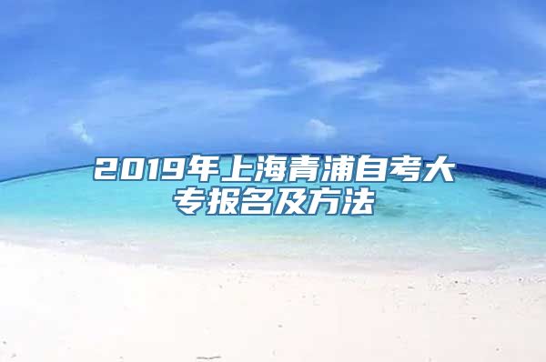 2019年上海青浦自考大专报名及方法