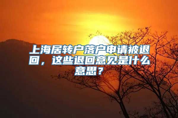 上海居转户落户申请被退回，这些退回意见是什么意思？