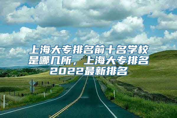 上海大专排名前十名学校是哪几所，上海大专排名2022最新排名