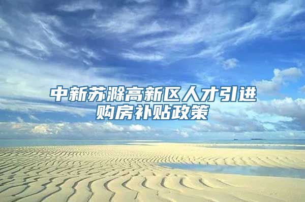 中新苏滁高新区人才引进购房补贴政策