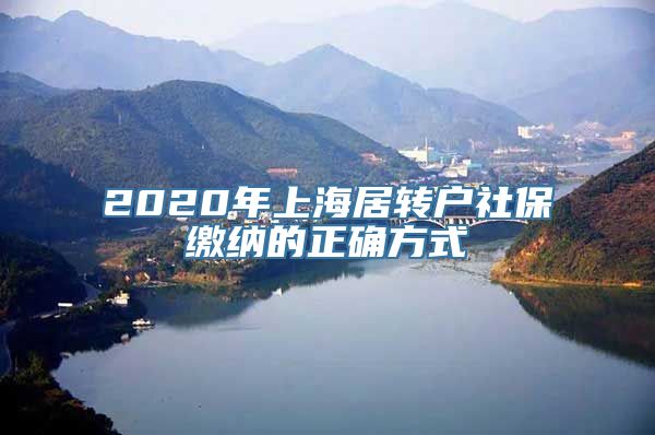 2020年上海居转户社保缴纳的正确方式