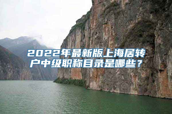 2022年最新版上海居转户中级职称目录是哪些？