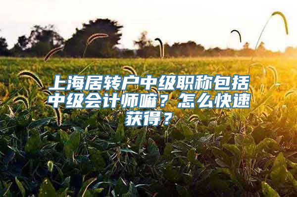 上海居转户中级职称包括中级会计师嘛？怎么快速获得？