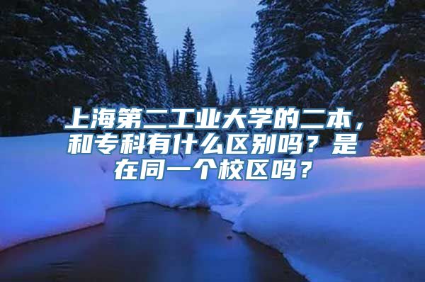 上海第二工业大学的二本，和专科有什么区别吗？是在同一个校区吗？