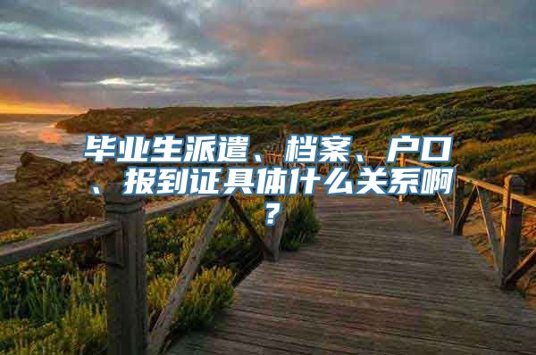 毕业生派遣、档案、户口、报到证具体什么关系啊？