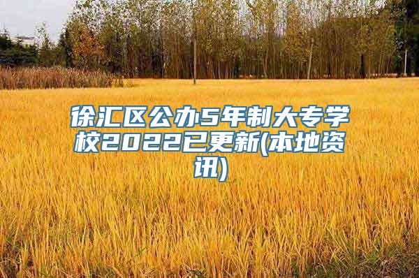 徐汇区公办5年制大专学校2022已更新(本地资讯)