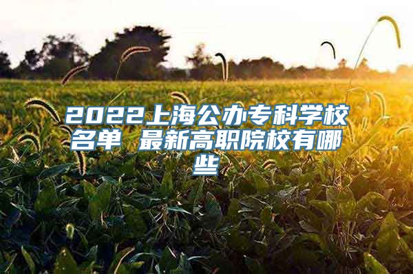 2022上海公办专科学校名单 最新高职院校有哪些