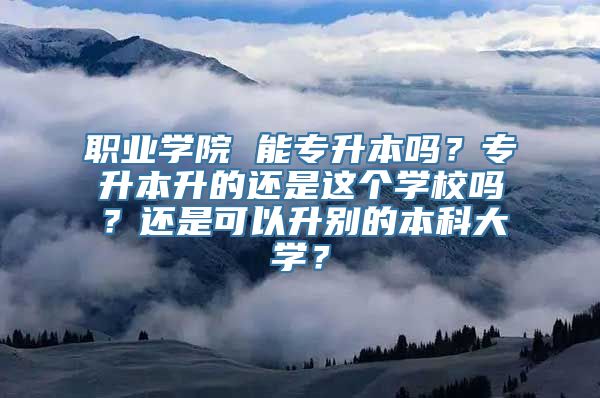 职业学院 能专升本吗？专升本升的还是这个学校吗？还是可以升别的本科大学？