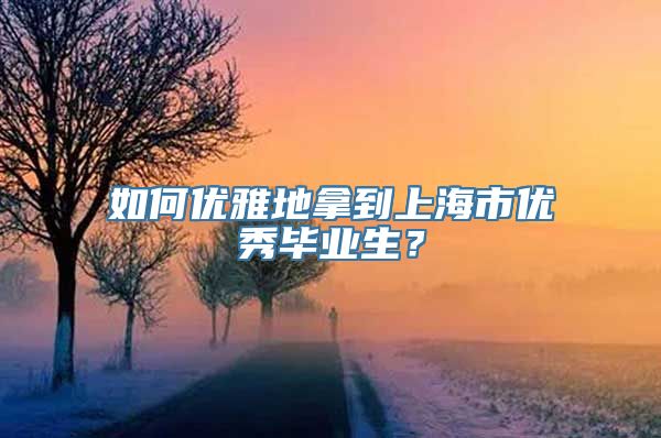 如何优雅地拿到上海市优秀毕业生？