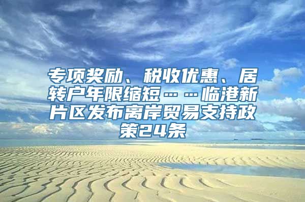 专项奖励、税收优惠、居转户年限缩短……临港新片区发布离岸贸易支持政策24条