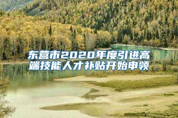 东营市2020年度引进高端技能人才补贴开始申领