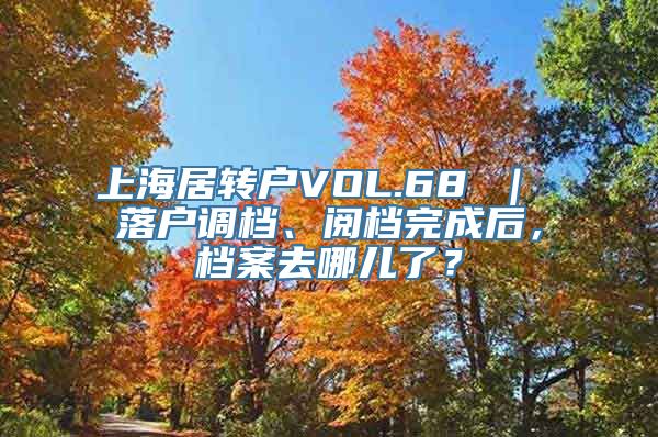 上海居转户VOL.68 ｜ 落户调档、阅档完成后，档案去哪儿了？