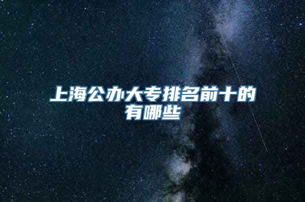 上海公办大专排名前十的有哪些