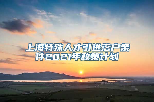 上海特殊人才引进落户条件2021年政策计划