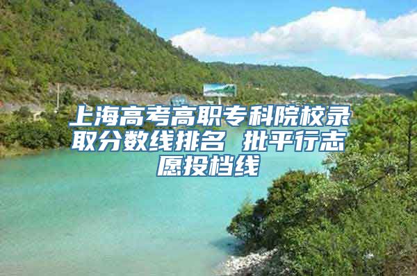 上海高考高职专科院校录取分数线排名 批平行志愿投档线