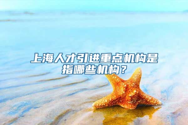 上海人才引进重点机构是指哪些机构？