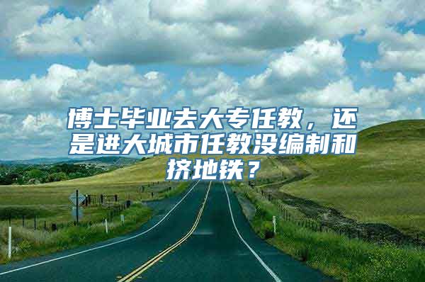 博士毕业去大专任教，还是进大城市任教没编制和挤地铁？