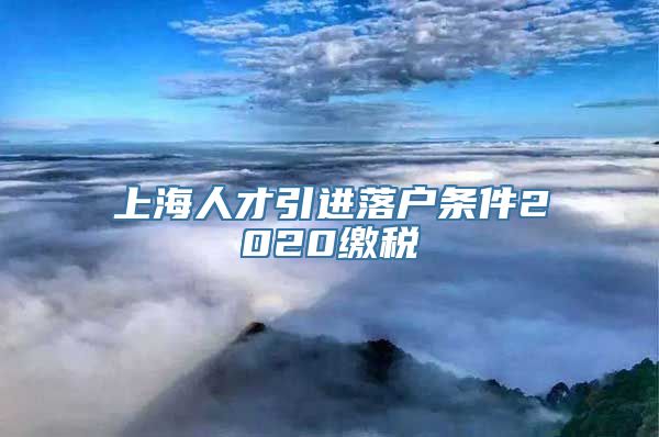 上海人才引进落户条件2020缴税