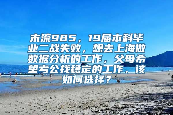 末流985，19届本科毕业二战失败，想去上海做数据分析的工作，父母希望考公找稳定的工作，该如何选择？