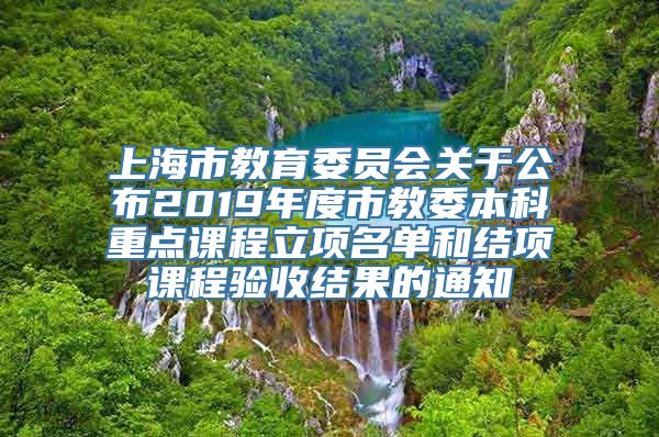 上海市教育委员会关于公布2019年度市教委本科重点课程立项名单和结项课程验收结果的通知