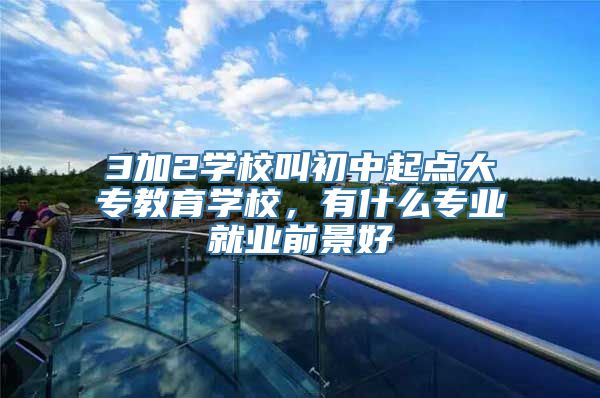 3加2学校叫初中起点大专教育学校，有什么专业就业前景好