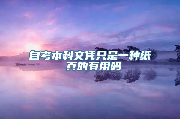 自考本科文凭只是一种纸 真的有用吗