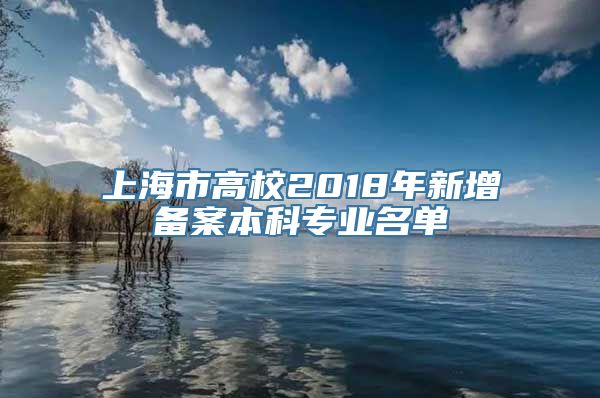 上海市高校2018年新增备案本科专业名单