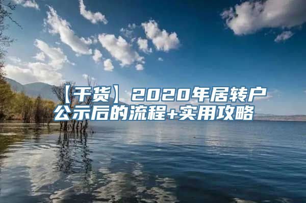 【干货】2020年居转户公示后的流程+实用攻略